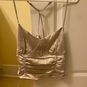 Forever 21 beige silky corset top